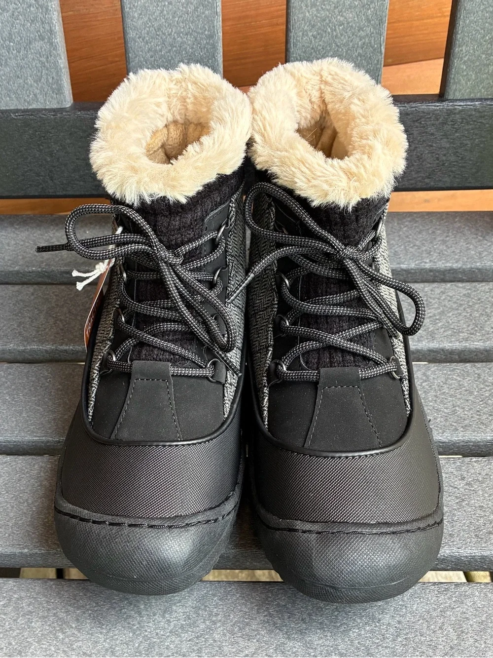 New JBU by Jambu Winter Boots Jane Style Black and Gray Women's 10